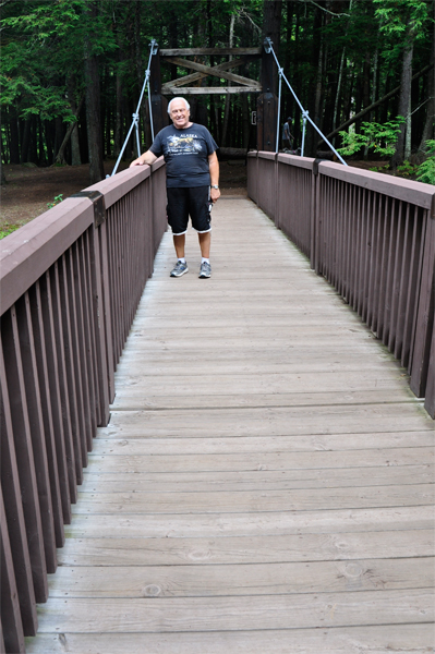 Lee Duquette on the Suspension Bridge